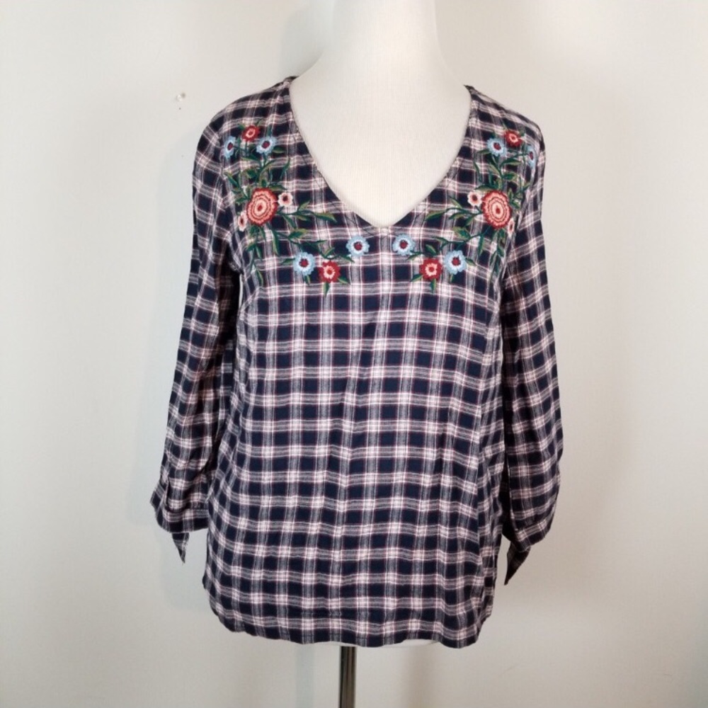 Westport Embroidered Checkered Shirt  Size XL